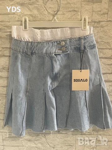 Страхотна пола деним с висока талия