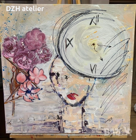 Авторска картина “Жена без време”, снимка 2 - Картини - 51625194