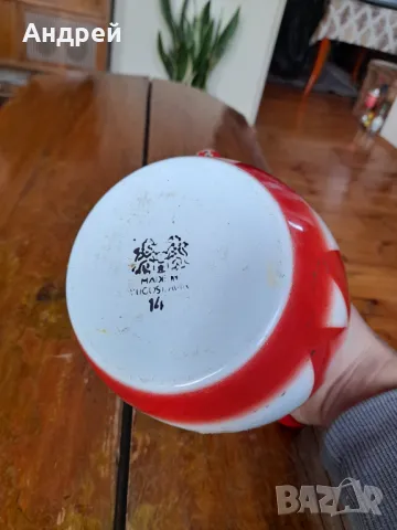 Стар емайлиран чайник #71, снимка 7 - Други ценни предмети - 48991325