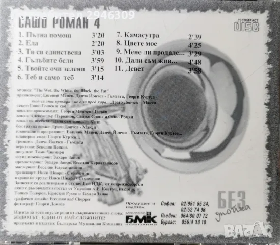 Сашо Роман - Без упойка(1998), снимка 2 - CD дискове - 48474320