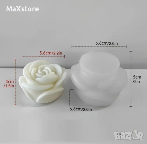 3D 3 размера роза рози Силиконов молд форма за свещи гипс сапун смола фондан , снимка 5 - Форми - 52048752