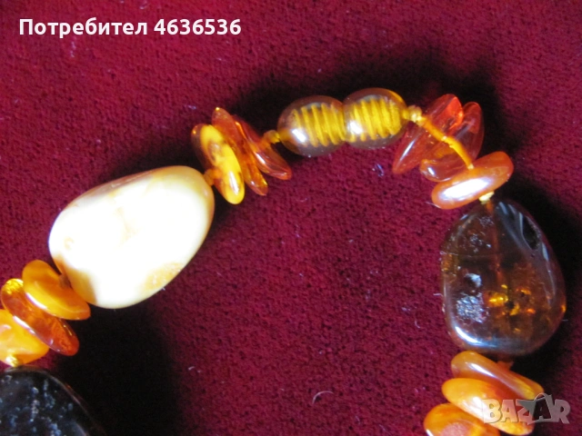 Дамско колие естествен балтийски кехлибар, 48см., снимка 4 - Колиета, медальони, синджири - 53466931