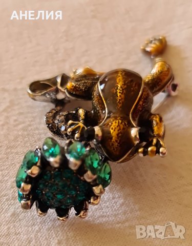 Брошка с полускъпоценни камъни и емайл , снимка 4 - Други - 38084228