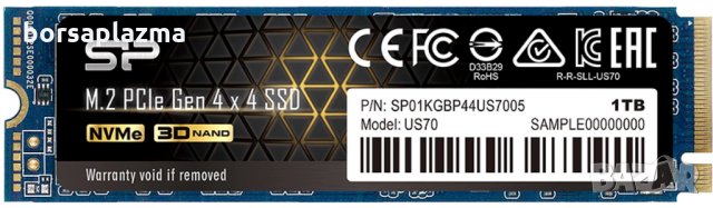 SOLID STATE DRIVE (SSD) SILICON POWER US70 M.2-2280 PCIE GEN 4X4 NVME 1TB, снимка 1 - Твърди дискове - 35434068