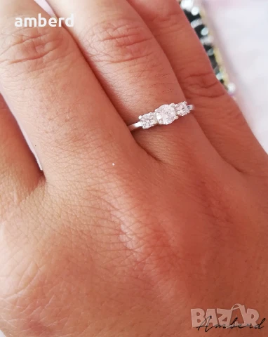 Нежен сребърен пръстен - модел PLR033, снимка 9 - Пръстени - 51354212