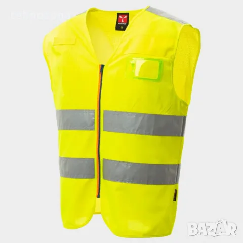 Светлоотразителен елек с цип и светлоотразителни ленти PAYPER ACE MESH YELLOW, снимка 2 - Спортна екипировка - 49991504