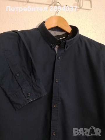 Мъжка риза FSBN тъмно синя, снимка 2 - Ризи - 43711176