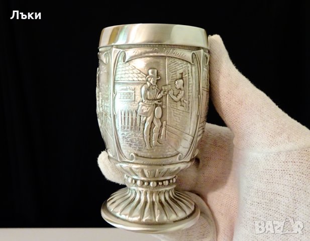 Чаша от калай за вино,картини за старите пощи. , снимка 6 - Антикварни и старинни предмети - 33669981