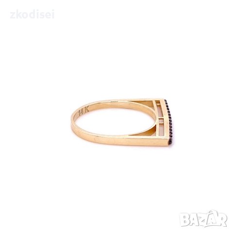 Златен дамски пръстен 1,69гр. размер:52 14кр. проба:585 модел:21893-6, снимка 2 - Пръстени - 44002281