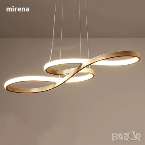 Модерен Лед led Полилей, висящ таван, златен дистанционно 222, снимка 2 - Лампи за таван - 52294400