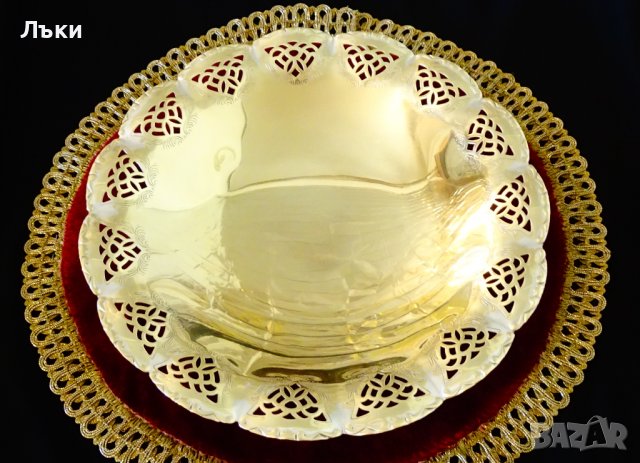 Бронзова фруктиера 26 см.,ажур,релеф,барок. , снимка 7 - Антикварни и старинни предмети - 39999015