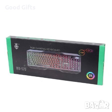 Геймърска клавиатура Royal WB-570 + RGB светлини под бутоните, снимка 4 - Клавиатури и мишки - 39301153