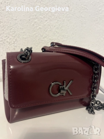 Calvin Klein Re-Lock Shoulder Bag BURGUNDY , снимка 2 - Чанти - 53022431