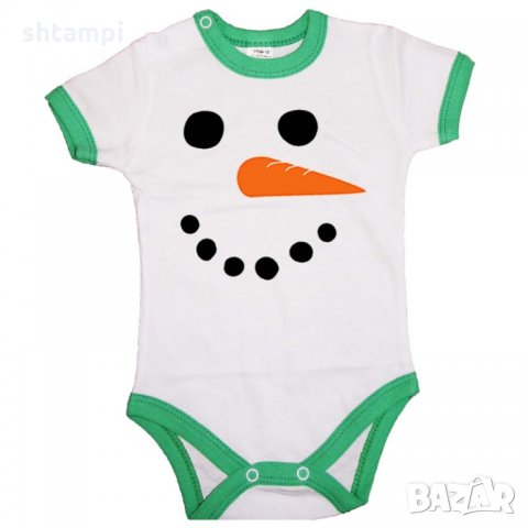 Бебешко боди Коледа Snowman face, снимка 2 - Бодита за бебе - 34731539