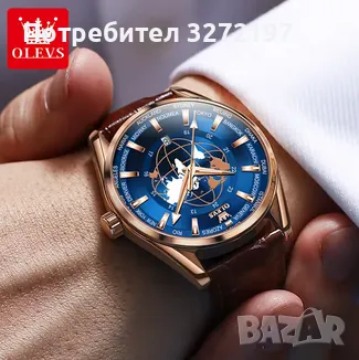 OLEVS кварцов часовник,японски механизъм,дата,водоустйчив, снимка 2 - Мъжки - 48432994