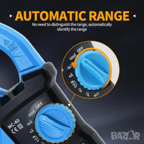 Цифров мултицет с клещи FNIRSI MC-40, снимка 5 - Клещи - 49824798