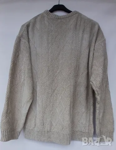 Мъжки фигурален блузон в бежов цвят., снимка 5 - Пуловери - 48942953