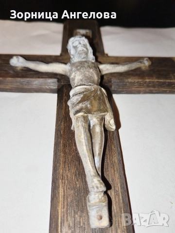 Античен немски католически стенен кръст – Franz Fengler, Breslau (1890–1925) Размер 30/17