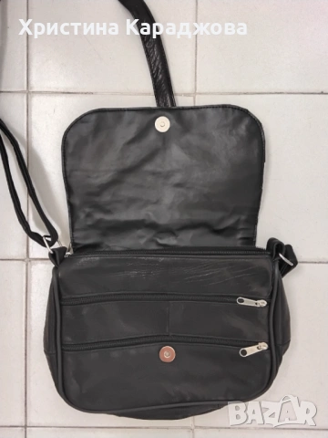 Дамска чанта от естествена кожа черна, снимка 3 - Чанти - 53323004