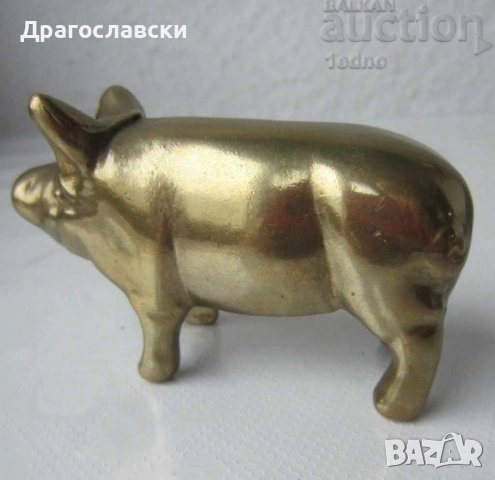 Фигури статуетки преспапие ПИЛЕ ПТИЧЕ месинг БРОНЗ МЕТАЛ ФИГУРА прасе свиня бик статуетка телец коте, снимка 5 - Други ценни предмети - 28881682