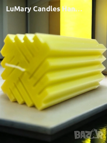 Свещ “ Жълта свежест”, снимка 3 - Декорация за дома - 53223361