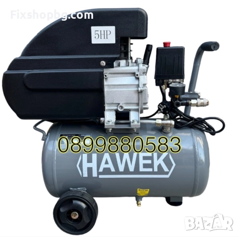 Бутален компресор за въздух 25 литра HAWEK, снимка 2 - Компресори - 51549056