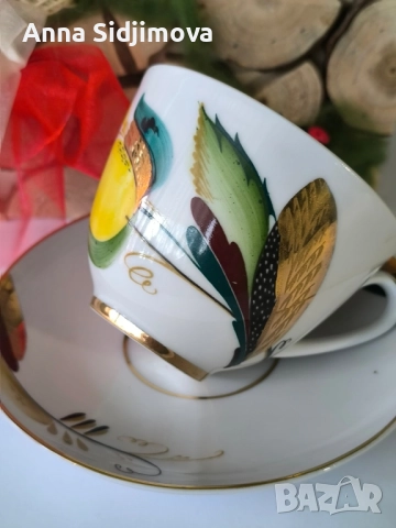 Чайни чаши ЛФЗ руски порцелан , снимка 2 - Чаши - 51548497