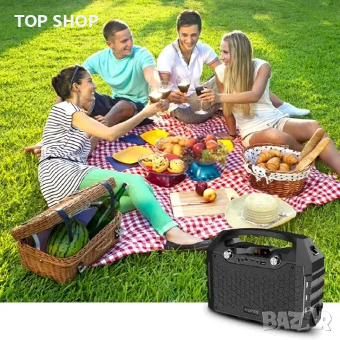 Висококачествена тонколона с микрофони от Hotec Wireless Bluetooth , снимка 4 - Аудиосистеми - 48498369