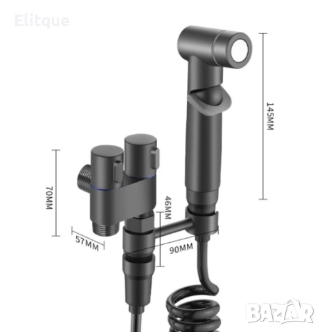 Душ комплект за тоалетна, двойно управление, изход едно в две, ъглов вентил, снимка 11 - Други стоки за дома - 52894880
