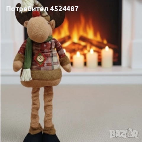 Голяма коледна играчка Елен, Снежен човек или дядо Коледа - разтягаща до 50см, снимка 5 - Декорация за дома - 52580179