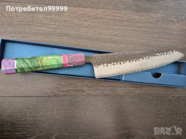 Кухненски нож от Дамаска стомана , снимка 3 - Други - 48090750