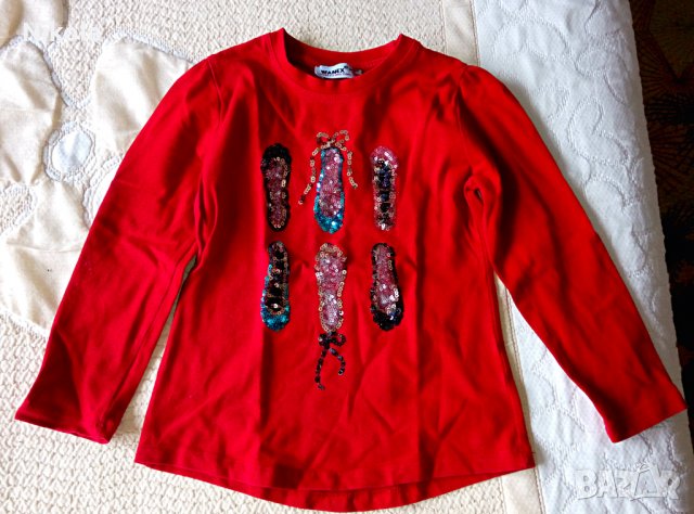 Детска червена блуза Wanex за момиче с ръст 110см, снимка 4 - Детски Блузи и туники - 28221097