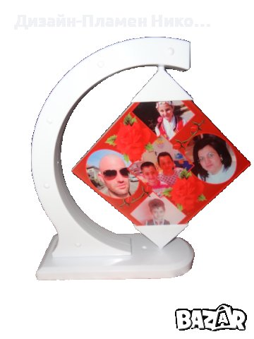 Въртяща се стъклена рамка с щампа по идея на клиента, снимка 2 - Декорация за дома - 43188124