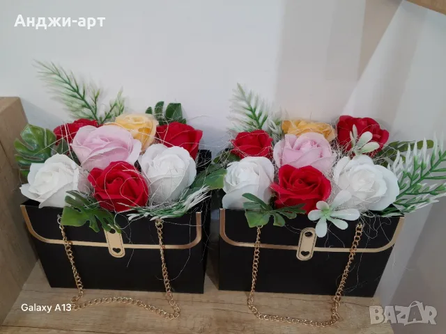 нежни букети от сапунени рози , снимка 3 - Изкуствени цветя - 48884503