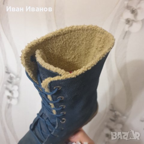боти/ботуши  Timberland 6 In Shearling 1690A - Сини  номер 38, снимка 10 - Дамски боти - 43911329