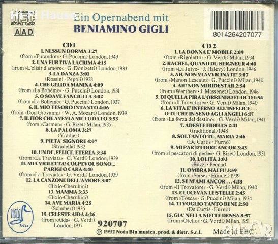 beniamino Gigli-Ein Opernabend-Turandot , снимка 2 - CD дискове - 34597588