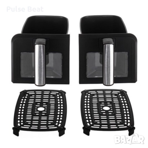 Двоен фритюрник Air Fryer, работещ без олио, 8L, цифров дисплей, снимка 2 - Фритюрници - 52429527