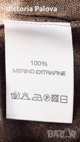 Кафяв мерино пуловер MADS NØRGAARD унисекс  Дания, снимка 10 - Пуловери - 53388153