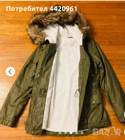 Зимно яке на Н&М с качулка и пух, снимка 3 - Якета - 52148028