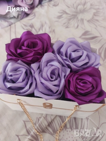 Вечни букети от сатен, снимка 13 - Декорация за дома - 51055596