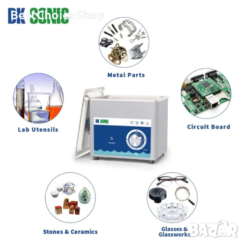 1.5L Ултразвуков почистваща вана 60W - 40 kHz  Механичен контрол, снимка 6 - Друга електроника - 53599610