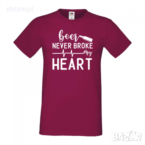 Мъжка тениска, Beer Never Broke My Heart,Бира,Бирфест,Beerfest,Подарък,Изненада,Рожден Ден, снимка 11 - Тениски - 36376815