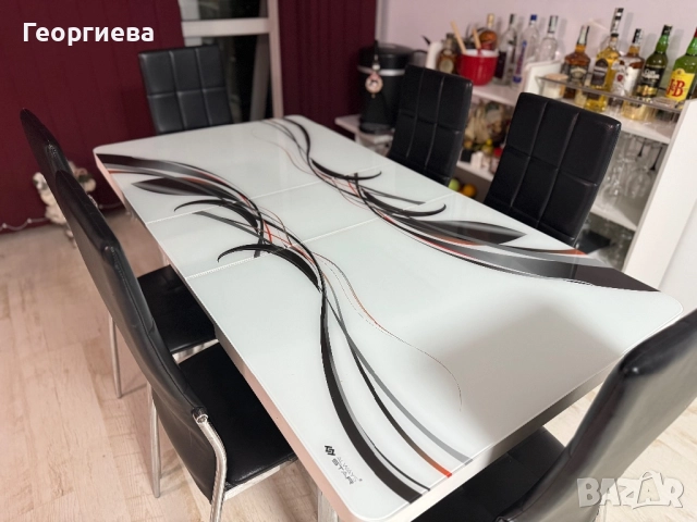 Трапезна маса и 6 стола, снимка 2 - Маси - 52540432
