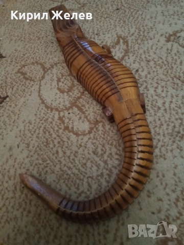 Крокодил дървена фигура 4758, снимка 5 - Антикварни и старинни предмети - 52070333