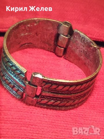 СТАРА БРОНЗОВА ФЛОРАЛНО ОРНАМЕНТИРАНА ВЪЗРОЖДЕНСКА РЯДКА ГРИВНА ПОСРЕБРЕНА 2204, снимка 2 - Антикварни и старинни предмети - 31720368