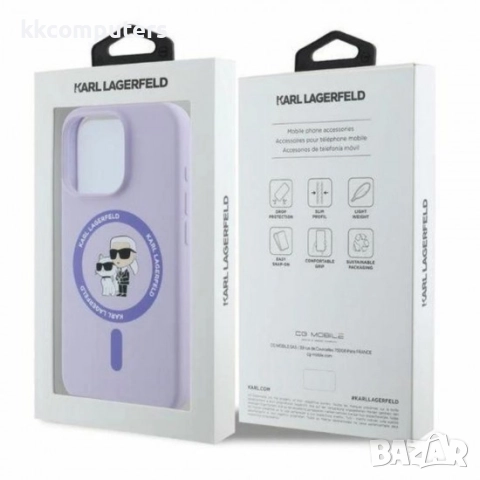 Оригинален кейс Karl Lagerfeld Silicone Karl and Choupette Heads MagSafe и Протектор За iPhone 16 Pr, снимка 5 - Калъфи, кейсове - 51961774