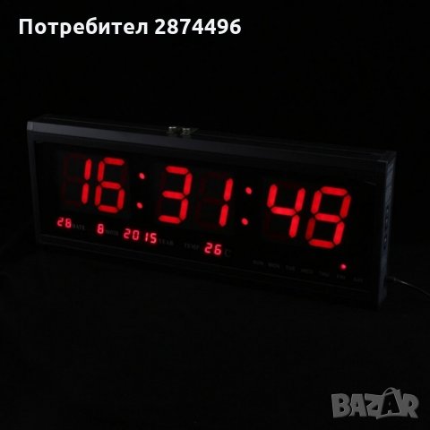 4819 Голям стенен електронен часовник 48 х 19 см., снимка 5 - Друга електроника - 34659970