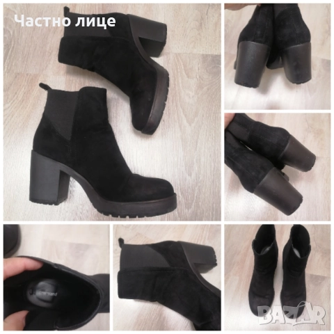 38н.Дамски боти велур, стелка 25 см, ток 8 см 