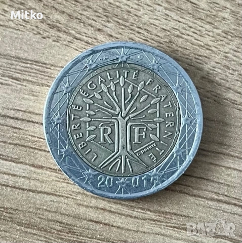 Монета от 2 евро с изместен център