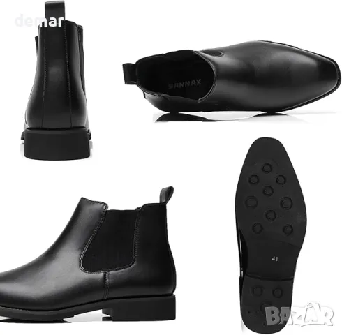 Мъжки боти SANNAX Chelsea Boot – елегантни, бизнес обувки, снимка 5 - Мъжки боти - 49808603